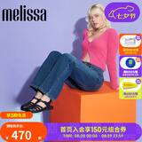 Melissa（梅丽莎）新款时尚编织女士简约通勤果冻罗马凉鞋32408 哑光黑色 38