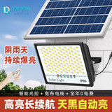 得焺太阳能照明灯LED户外光感家用一拖一，一拖二太阳能灯露营营地灯 泛光纳米四芯10000-W+遥控