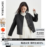 尚都比拉短款小个子毛呢大衣女冬季呢子羊毛双面呢外套高级感 深花灰 S 