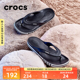 crocs卡骆驰贝雅卡骆班运动拖鞋男鞋女鞋居家夹脚平底人字拖鞋|205393 黑色/白色-066 40 (250mm)