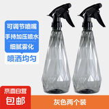 ⭐京东物流⭐喷壶喷雾器浇花喷水壶园艺工具按压式消毒酒精喷雾 500ML【两个装】灰色
