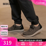 斯凯奇（Skechers）520送男友男鞋夏季懒人一脚蹬帆布鞋商务通勤低帮休闲鞋板鞋66387