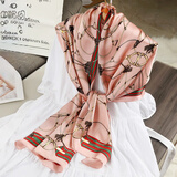 达芬奇密码真丝丝巾桑蚕丝女士围巾披肩礼盒母亲妈妈生日礼物 圣饰盛典粉色