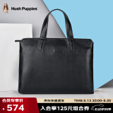 暇步士（Hush Puppies）男士公文包头层牛皮大容量高档商务休闲男士真皮出差手提包电脑包 手提包 HA-1811805W-571 可装下笔记本电脑13.6英寸