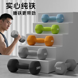 Ma fitness哑铃男士健身家用器材六角小哑铃5kg男生宿舍防锈纯铁4kg一对公斤 2KG*2只天空蓝-初级力量训练 蓝色