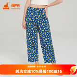 铜牛家居裤汗布印花居家女裤睡裤棉家居裤长裤女春夏VK034 夏日鲜橙-白-蓝 S (160/85)