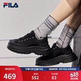 斐乐（FILA）女鞋帆布鞋LAVA胖胖底厚高底增鞋板鞋帆布鞋休闲鞋 黑-BK 38.5