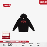 Levi's【特价来袭】李维斯情侣同款经典宽松休闲logo套头连帽卫衣 黑色 19622-0005 M