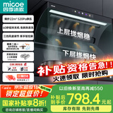 四季沐歌油烟机家用顶侧双吸抽油烟机大吸力厨房抽烟机脱排油烟机免拆自清洗抽烟机一级能效侧顶吸油烟机 [爆款热销]D50-22爆吸|挥手启动|热清洗