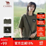 骆驼（CAMEL）户外速干T恤男女快干弹力圆领宽松休闲短袖[山系露营]A13BAVV058