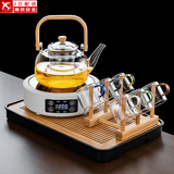 正扬电陶炉煮茶器煮茶壶套装办公透明玻璃茶具泡茶壶烧水电茶炉可保温 春鸣显白900提+6色把+架长琴黑