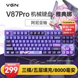 VGN V87 【京东/顺丰快递发货】有线/无线/蓝牙三模客制化机械键盘 五层填充gasket结构 电竞游戏办公 V87PRO 阿尼亚轴 雅典娜