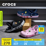 crocs卡骆驰洞洞鞋贝雅卡骆班轻便耐磨一脚蹬休闲鞋|205089 黑色/白色-066 39 (240mm)