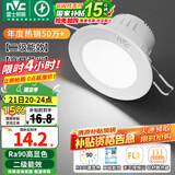 雷士（NVC）LED筒灯嵌入式三色可调筒射灯客厅天花灯走廊过道灯背景牛眼灯 铝材Ra90-漆白6W白光-孔75-85mm