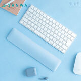SANWA SUPPLY 人体工学键盘托 机械键盘腕托 办公游戏手托 柔软果冻硅胶 可水洗 防滑 GTOK8 蓝色 M 300mm