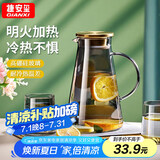 GIANXI冷水壶大容量家用耐高温高硼硅玻璃凉白开水壶单壶节日礼物1.8L
