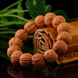 山中玉桃核手串核桃手持文玩密纹蚂蚁纹桃胡佛珠小龙纹盘把玩生日礼物男 树皮纹桃核精挑17-18mm左右