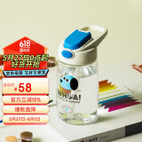 乐扣乐扣（LOCK&LOCK）儿童水杯宝宝吸管杯小学生运动水壶幼儿园直饮杯子400ml白色