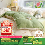 艾薇牛奶绒被套单件单人宿舍加厚法兰绒加绒被罩 仙草绒 150*200cm