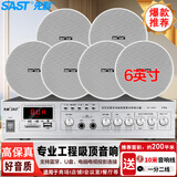 先科（SAST）SA-9010 吸顶音响套装定压功放机公共广播系统吊顶家用客厅会议背景喇叭组合音箱 一拖六