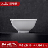 景德镇官方陶瓷简约吃饭碗高温白瓷家用盘汤碗瓷器新结婚乔迁搬家礼物 【经典纯白】月白-4.7英寸正德碗
