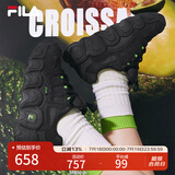 FILA 斐乐可颂鞋复古运动鞋女冬休闲鞋老爹鞋 黑-BK 37.5 (235mm)