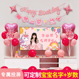 仕彩生日派对气球装饰定制背景墙套装儿童女宝宝周岁宴仪式感场景布置