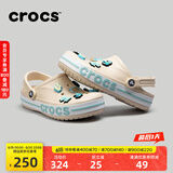 crocs卡骆驰洞洞鞋贝雅卡骆班轻便耐磨一脚蹬休闲鞋|205089 冬日白/彩色-1LI 40 (250mm)