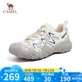 骆驼（CAMEL）溯溪鞋男撞色拼接绑带户外鞋 L14S469663 米白/灰/深蓝(男款) 42