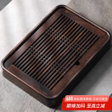 尚言坊茶盘储水式小型实木茶台家用 中式旅行茶具托盘 3黑檀木大号茶盘40*28*5cm
