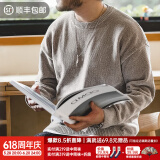 马登工装 雪尼尔圆领毛衣保暖亲肤打底针织衫男春季休闲慵懒上衣 石灰色 M （120-140斤）