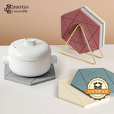 墨斗鱼隔热垫防滑防烫垫创意向日葵桌面杯垫家用餐垫碗垫悬挂大号2个装 锅垫-六星17cm（四片装）