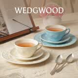 Wedgwood欢愉假日咖啡杯碟陶瓷茶杯碟高颜值杯碟情侣杯 欢愉假日蓝白2杯2碟