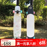 逆山长板兔兔初学者男女生儿童通用舞板平花刷街代步公路板车专业滑板 112cm星鹿整板星木系列