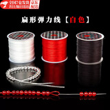 京霁 扁形弹力线diy手工穿珠手链线佛珠手串线松紧线扁型皮筋串珠线绳 白色/粗0.6mm长60m送钢丝引线