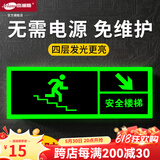 杰澜斯自发光夜光荧光消防应急疏散安全出口指示灯指示牌无需电源免接电 右下安全楼梯
