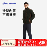 迪卡侬（DECATHLON）户外运动休闲裤长裤工装男秋抓绒加绒保暖裤黑色XL-4228362