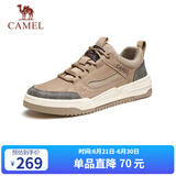 骆驼（CAMEL）男士潮流复古拼接运动休闲板鞋 G13A342155 小麦色 41