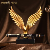 英雄（HERO）钢笔【新年礼物】高端礼盒官方正品 书法练字美工弯尖专用男女士硬笔高档商务签字墨水笔免费刻字 雄鹰礼盒【钢笔+签字笔】直尖0.5mm