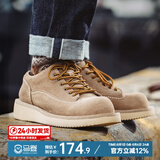 马登男鞋真皮工装鞋潮流百搭美式复古休闲鞋短脸大头皮鞋 沙色  马登工装 44 (270mm)