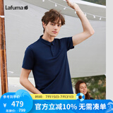 LAFUMA乐飞叶polo衫男 户外运动透汽T恤速干短袖翻领上衣 LMTS4BS60 藏青色NV 180/100A（50）