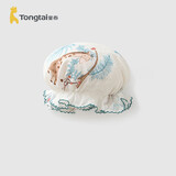 童泰（TONGTAI）婴儿帽子纯棉纱布胎帽初生宝宝护囟门花苞帽防风帽小鹿0-3个月