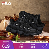 FILA【杨幂同款】官方豌豆鞋女鞋老爹鞋运动鞋冬季新款运动休闲鞋 黑/影黑灰-BD 37.5