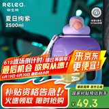 物生物（RELEA）运动水杯吨杯吨桶大容量Tritan塑料健身水壶男女学生吸管杯子礼物