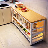 蔓斯菲尔厨房多功能置物架落地切菜桌子工作台多层微波炉锅具收纳架窄边柜