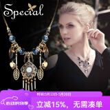 special复古短款项链锁骨链女颈链流苏镂空个性衬肤神秘520送爱人礼物 黑色 流苏镂空项链