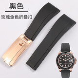 适配劳力士表带橡胶原装迪通拿游艇名仕日志黑绿水鬼硅胶表带20 原装款黑色【玫扣】 20mm－送安装工具
