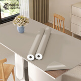 墨斗鱼衣柜贴纸家具改色贴膜桌子柜子翻新贴纸肤感墙纸深咖色60*300cm