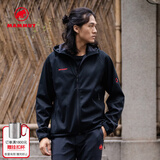 猛犸象（MAMMUT）【红标】Clion 男女同款防风耐磨连帽夹克外套软壳衣 黑色 XS