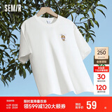 森马（Semir）【多彩凉感T】短袖t恤女夏中长款宽松舒适刺绣上衣109324100007